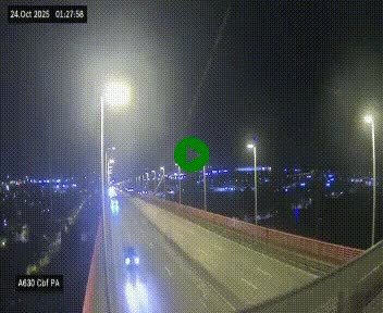 Webcam autoroute sur le périphérique de Bordeaux (A630) au nord de la ville. Caméra située sur le Pont d'Aquitaine.