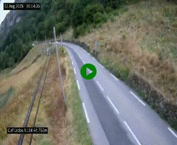 Webcam dans les Pyrénées Atlantique au niveau du col d'Urdos et du fort du Pourtalet sur la N134, en direction du Col et du tunnel du Somport, à 765 mètres d'altitude