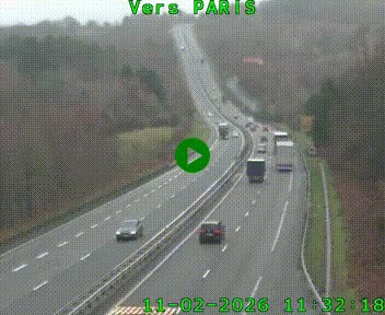 Caméra routière sur l'autoroute A20 à Bessines-sur-Gartempe. Vue orientée vers Paris