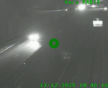 Caméra routière sur l'autoroute A20 au nord de Limoges, à la jonction avec la N520. Vue orientée vers Paris