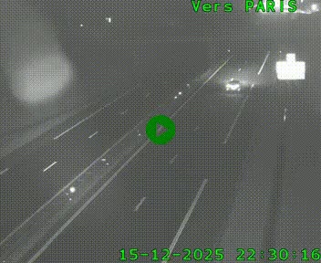 Caméra routière sur l'autoroute A20 au nord de Limoges, à la jonction avec la N520. Vue orientée vers Paris