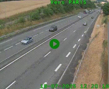Caméra routière sur l'autoroute A20 à Saint-Hilaire-Bonneval, au sud de Limoges. Vue orientée vers Paris