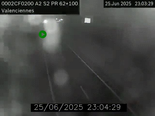 Webcam autoroute A2 à Valenciennes. Vue orientée vers Maubeuge et Mons (Belgique)