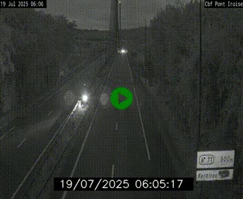Webcam sur la N165 après le Pont de l'Iroise, à l'entrée de Brest