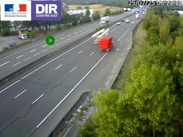Caméra de circulation à Saint-Priest à la jonction entre l'A43 et l'A46 en direction de Marseille