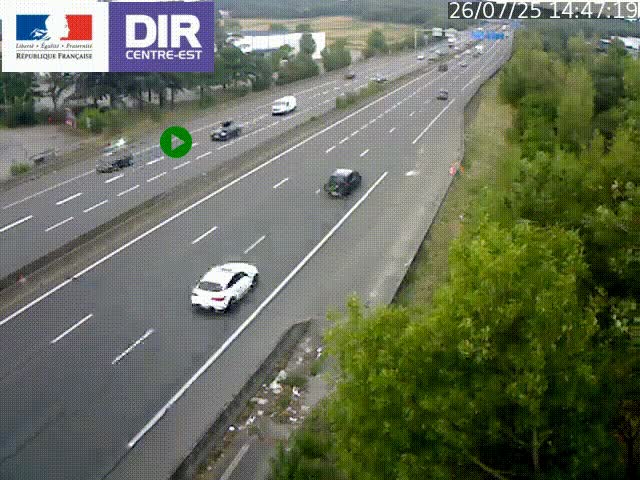Caméra de circulation à Saint-Priest à la jonction entre l'A43 et l'A46 en direction de Marseille