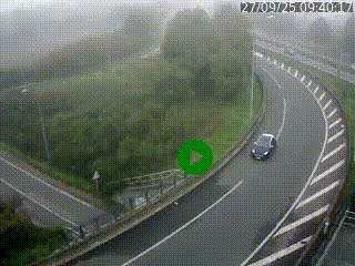 Caméra autoroute à la jonction entre l'A7 et la D301 (Boulevard urbain Sud de Lyon) à Feyzin, au sud de Lyon. Vue orientée vers Mions