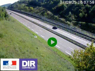Webcam au niveau du col de Bois Clair à hauteur de Cluny sur la N79. Vue orientée vers Mâcon