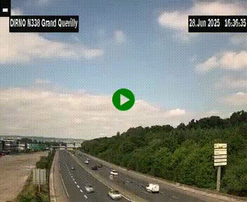 Webcam routière sur N338 à hauteur de Grand-Quevilly en périphérie de Rouen. Vue orientée vers Rouen
