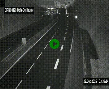 Webcam routière à hauteur de Bois-Guillaume en périphérie de Rouen. Vue orientée vers Rouen