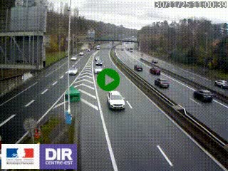 Caméra autoroute sur A6 - Valvert, près de Lyon, en direction de Paris, à hauteur de la sortie 36 Porte du Valvert