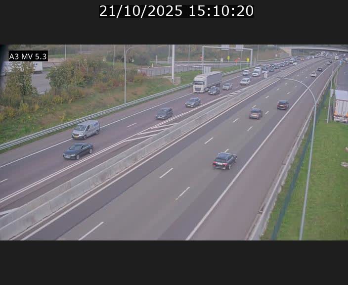 Webcam à l'Aire de Berchem au Luxembourg sur l'A3. Vue orientée vers la France