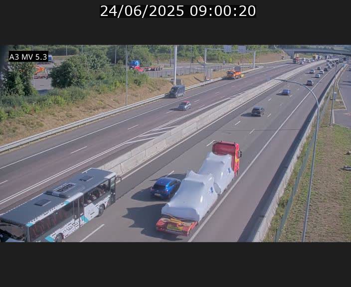 Webcam à l'Aire de Berchem au Luxembourg sur l'A3. Vue orientée vers la France