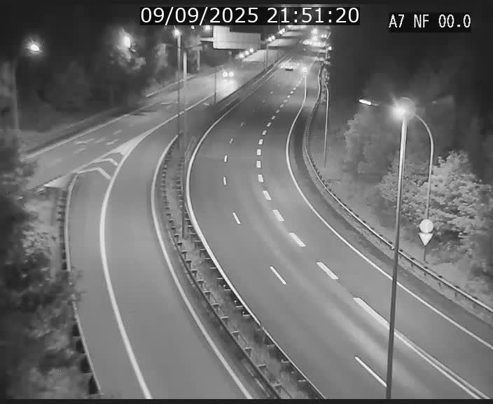 Caméra autoroute Luxembourg A7 - Echangeur A1/A7 Grünewald direction Tunnel Stafelter