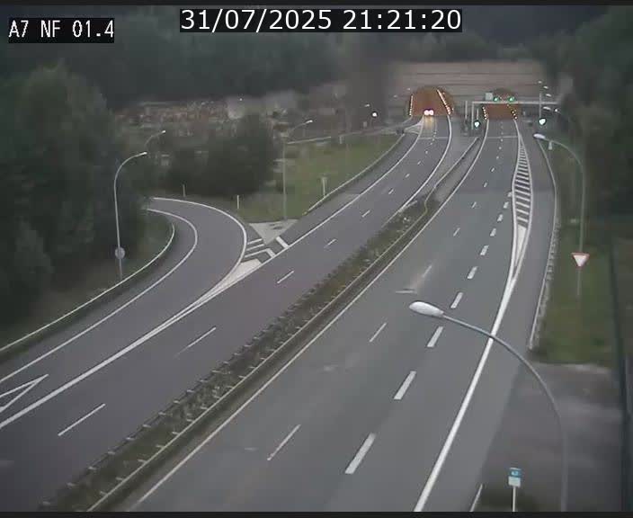 Caméra autoroute Luxembourg A7 - Echangeur Waldhaff - direction Tunnel Stafelter