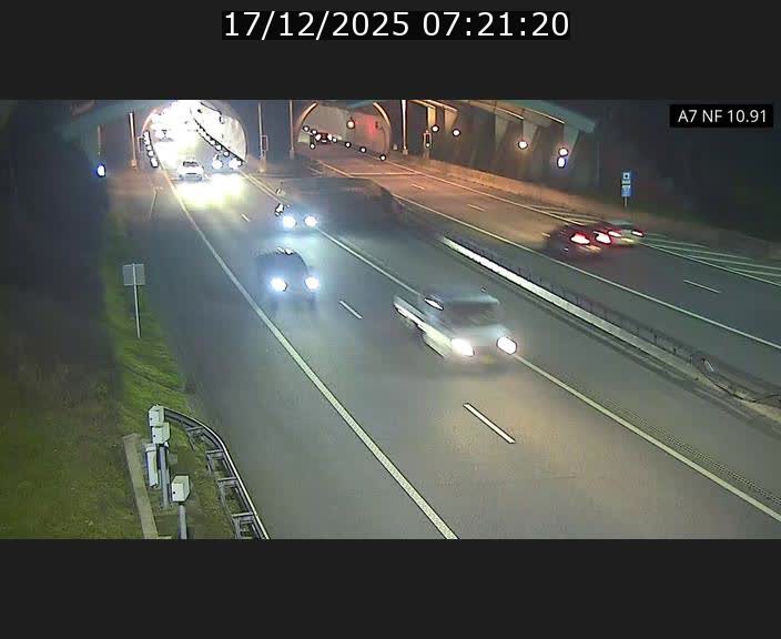 Caméra trafic Luxembourg - A7, Tunnel Gousselerbierg, entrée sud, direction Mersch