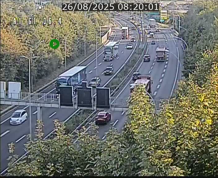 Traffic live webcam Luxembourg Hamm - A1 direction Sandweiler - BK 6.4