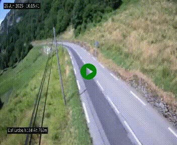 Webcam dans les Pyrénées Atlantique au niveau du col d'Urdos et du fort du Pourtalet sur la N134, en direction du Col et du tunnel du Somport, à 765 mètres d'altitude
