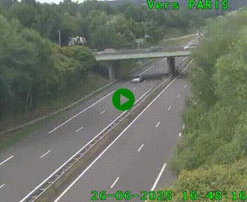 Caméra routière sur l'autoroute A20 au nord de Limoges, à la jonction avec la N520. Vue orientée vers Paris