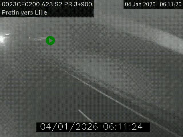 Webcam autoroute A23 à hauteur de Fretin. Vue orientée vers Lille