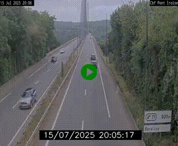 Webcam sur la N165 après le Pont de l'Iroise, à l'entrée de Brest