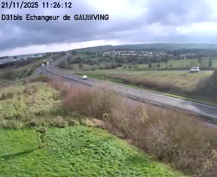 Dispositif d’observation sur D31bis (France) à Gaubiving, en direction de Sarreguemines, offrant une visualisation fiable des conditions de circulation.