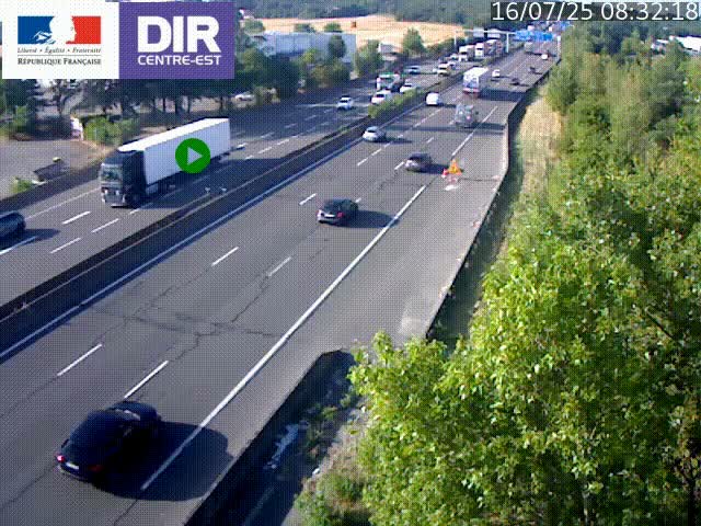 Caméra de circulation à Saint-Priest à la jonction entre l'A43 et l'A46 en direction de Marseille