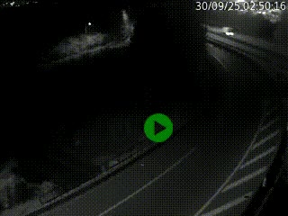 Caméra autoroute à la jonction entre l'A7 et la D301 (Boulevard urbain Sud de Lyon) à Feyzin, au sud de Lyon. Vue orientée vers Mions