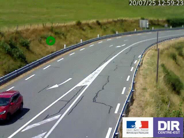 Webcam sur le col Pin Bouchain, vue orientée vers Roanne, en provenance de Lyon sur la nationale 7 (N7)