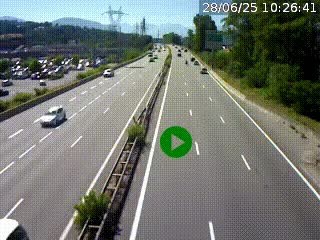 Caméra routière à hauteur des centres commerciaux et de la sortie 14 en direction d'Albertville