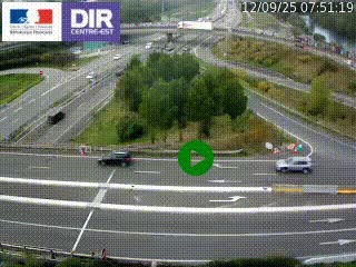 Webcam traffic à Grenoble-sud sur l'autoroute A480. Vue orientée vers l'entrée et la sortie de Grenoble