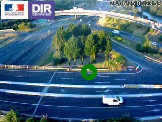 Webcam traffic à Grenoble-sud sur l'autoroute A480. Vue orientée vers l'entrée et la sortie de Grenoble