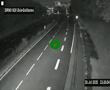 Webcam routière à hauteur de Bois-Guillaume en périphérie de Rouen. Vue orientée vers Rouen