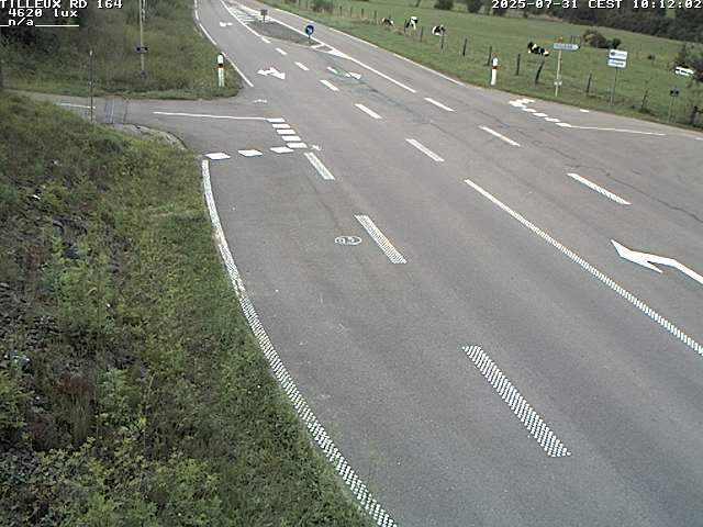 Webcam sur la RD164 à Tilleux. Vue orientée vers Neufchâteau