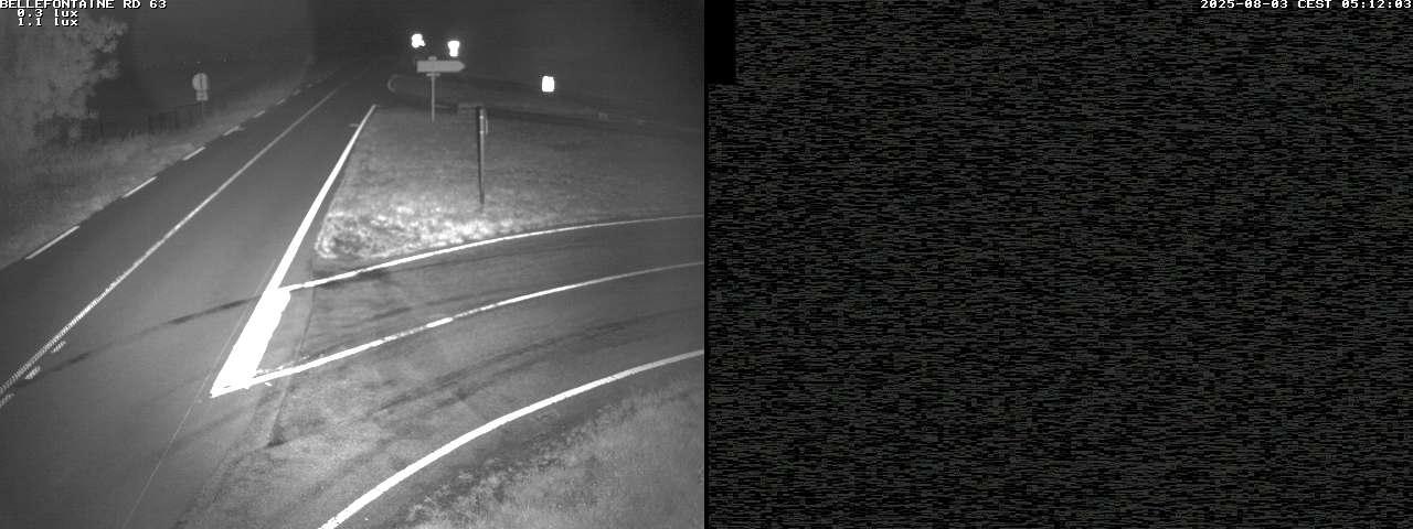 Webcam à Bellefontaine dans les Vosges à 552 mètres d'altitude sur la D63, à la jonction avec la D20A