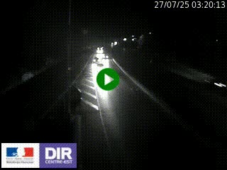 Caméra autoroute sur A6 - Valvert, près de Lyon, en direction de Paris, à hauteur de la sortie 36 Porte du Valvert