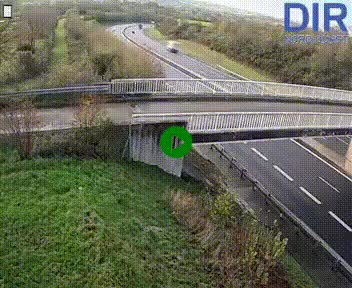 Webcam sur A84 à hauteur de Pont-Farcy, au niveau du pont autoroutier sur la Vire, au sud de Saint-Lô