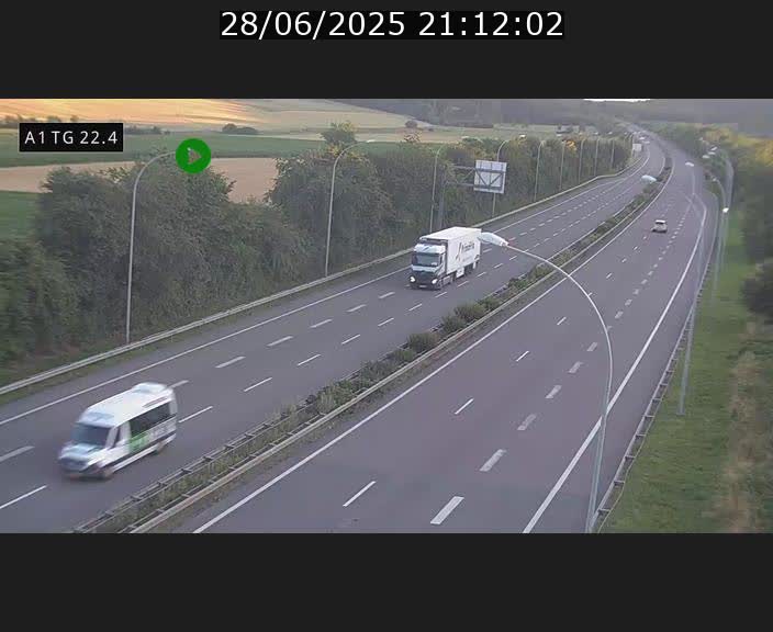 Traffic live webcam Luxembourg Flaxweiler - A1 direction Luxembourg - BK 22.4