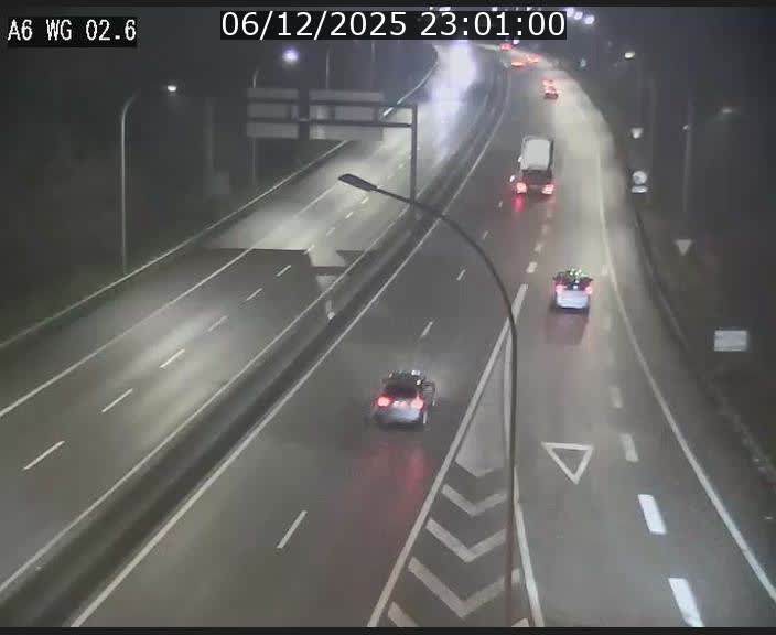 Traffic live webcam Luxembourg Croix de Cessange - A6 - BK 2.6 - direction France/Allemagne
