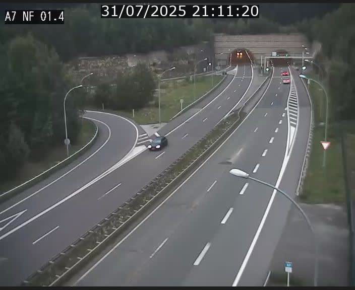 Caméra autoroute Luxembourg A7 - Echangeur Waldhaff - direction Tunnel Stafelter