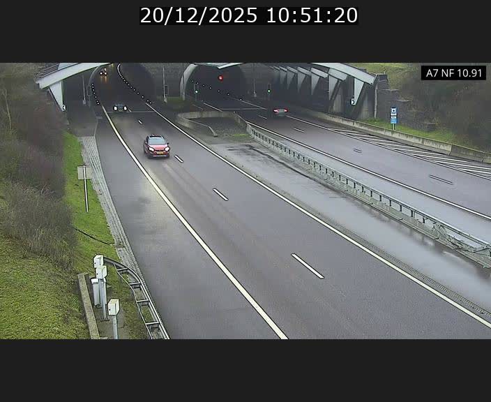 Caméra trafic Luxembourg - A7, Tunnel Gousselerbierg, entrée sud, direction Mersch