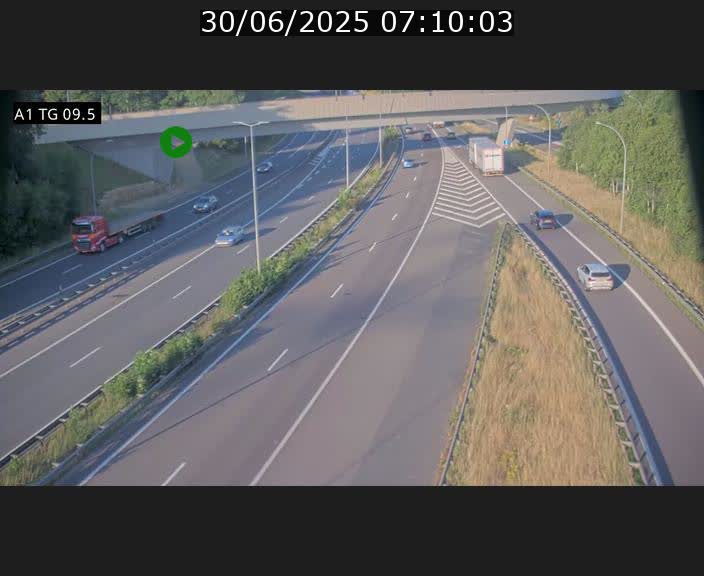 Traffic live webcam Luxembourg Jonction Grünewald - A1 direction Luxembourg-ville - BK 9.5