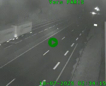 Caméra routière sur l'autoroute A20 à Saint-Hilaire-Bonneval, au sud de Limoges. Vue orientée vers Paris