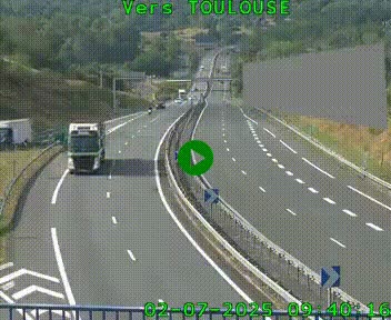 Caméra routière sur l'autoroute A20 à Noailles, en périphérie de Brive-la-Gaillarde. Vue orientée vers Toulouse