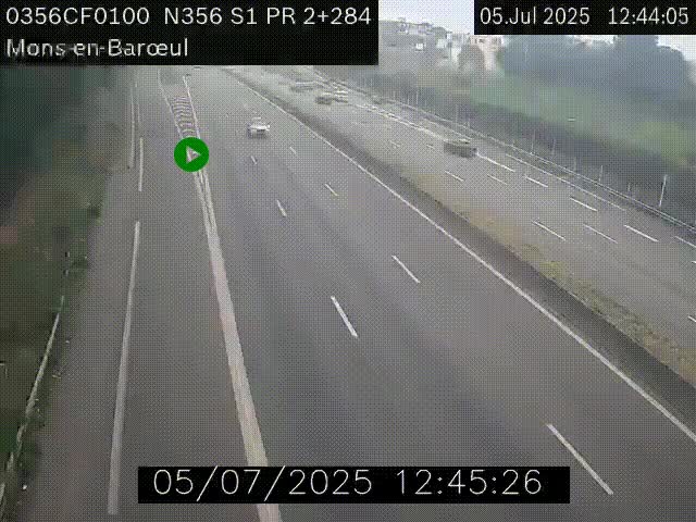 Webcam à l'entrée de Lille en direction du périphérique, à proximité de Mons-en-Baroeul sur la N356