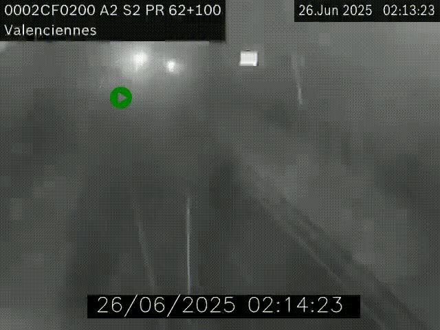 Webcam autoroute A2 à Valenciennes. Vue orientée vers Maubeuge et Mons (Belgique)
