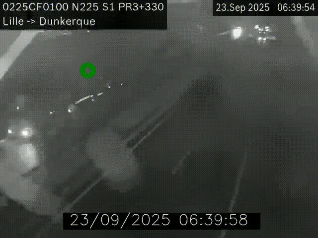 Webcam autoroute A25 (N225) à hauteur de Bergues (Bierne). Vue orientée vers Dunkerque.
