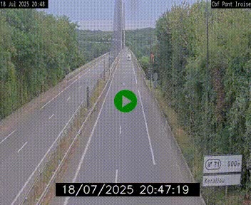 Webcam sur la N165 après le Pont de l'Iroise, à l'entrée de Brest