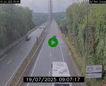 Webcam sur la N165 après le Pont de l'Iroise, à l'entrée de Brest