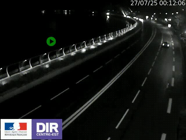 Webcam sur le quai Parjot à Vienne, aux Portes de Lyon, sur la Nationale 7, à la jonction avec le boulevard du Rhône-nord (D1407), caméra orientée vers Lyon
